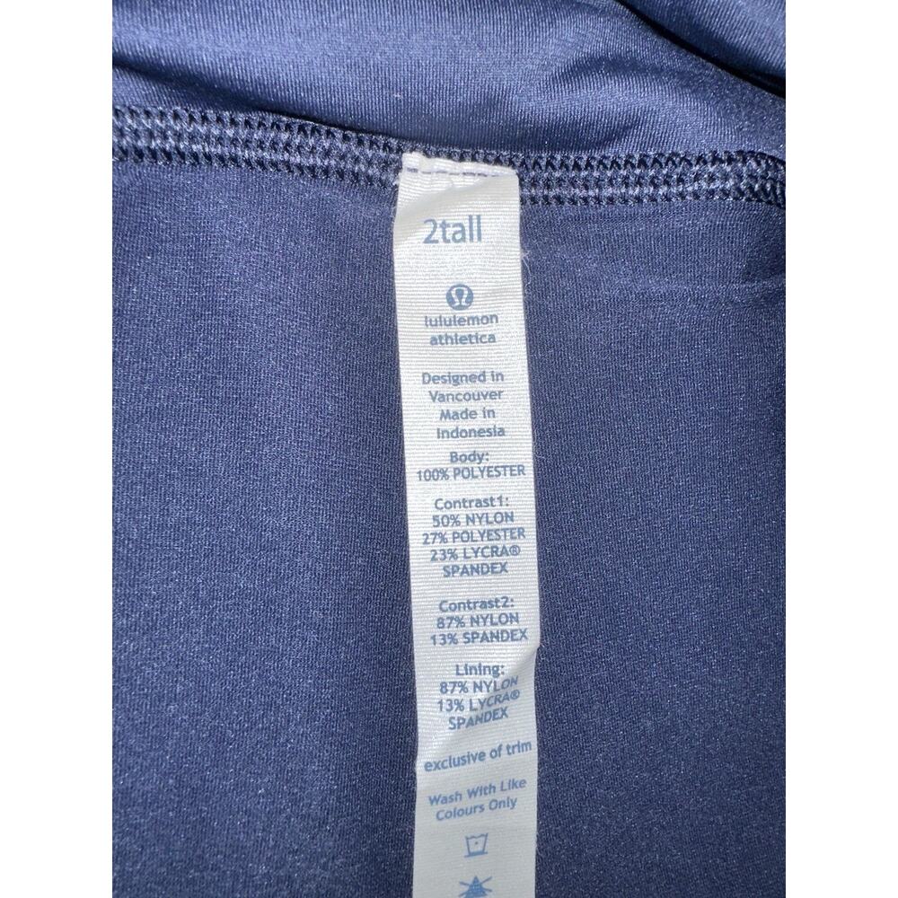 Lululemon Run Pace Setter Skirt Skort Navy Inkwell White 2 Tall NWOT Pleated C4 - Picture 3 of 5